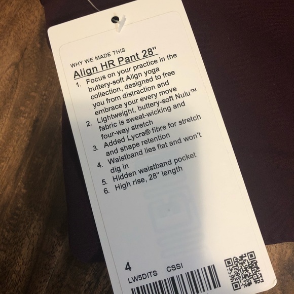 SOLD Lululemon aligns size 4 - Picture 4 of 5